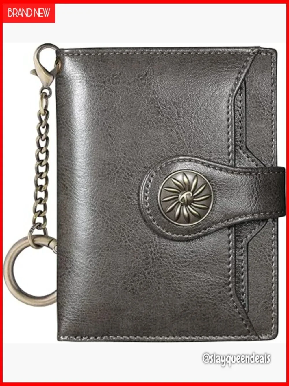 Small RFID Blocking Bifold Wallet with Wristlet and Coin Pocket